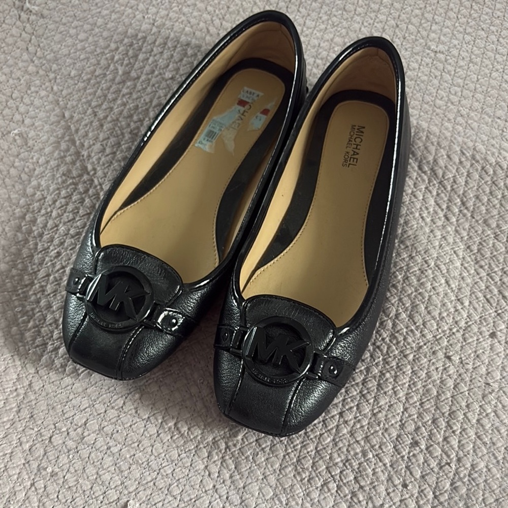 Michael Kors Black Leather Women's Flats
